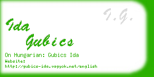 ida gubics business card